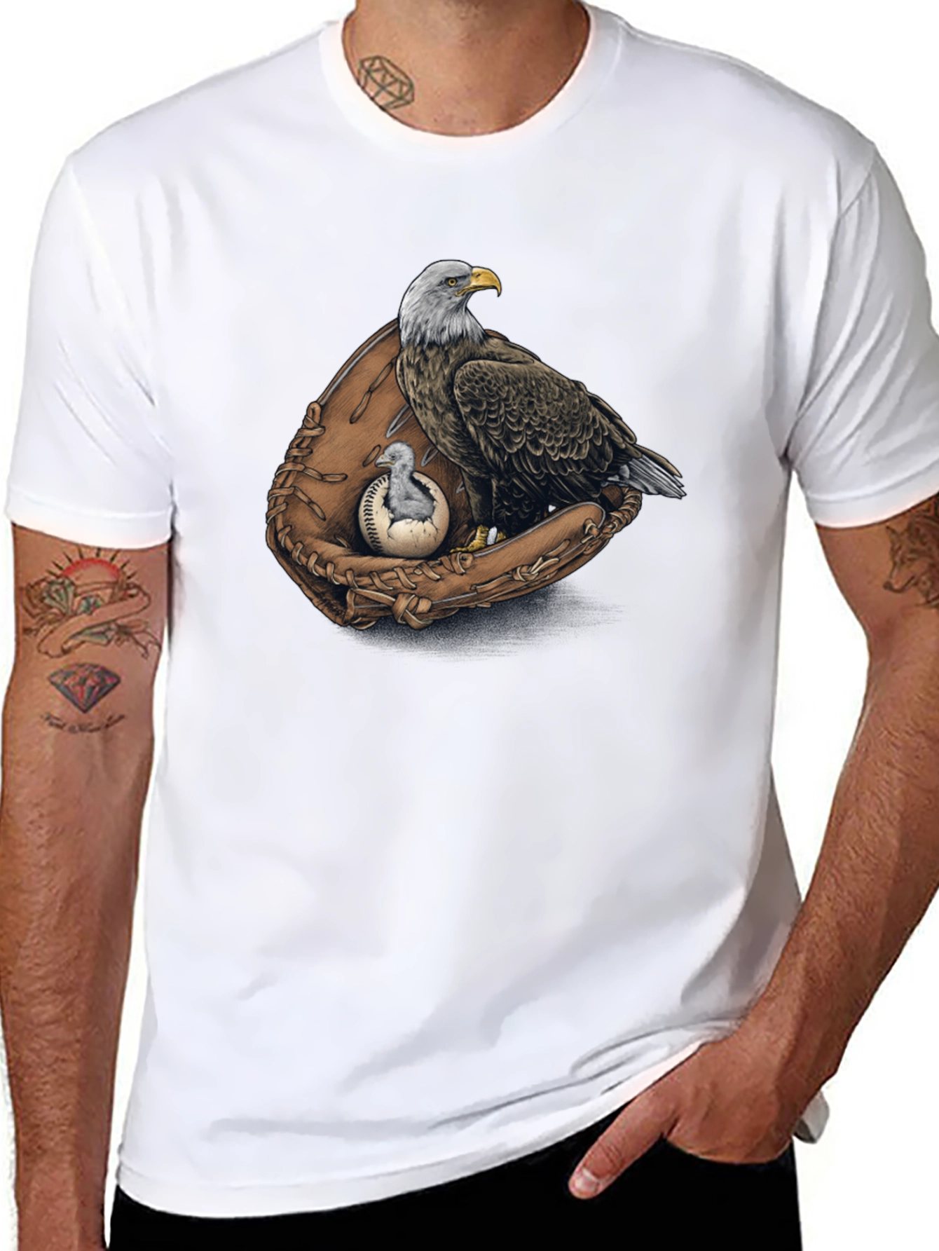 Eagle Baseball Glove Graphic Tee