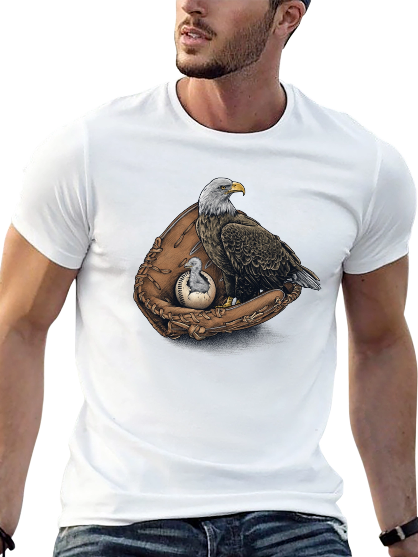 Eagle Baseball Glove Graphic Tee
