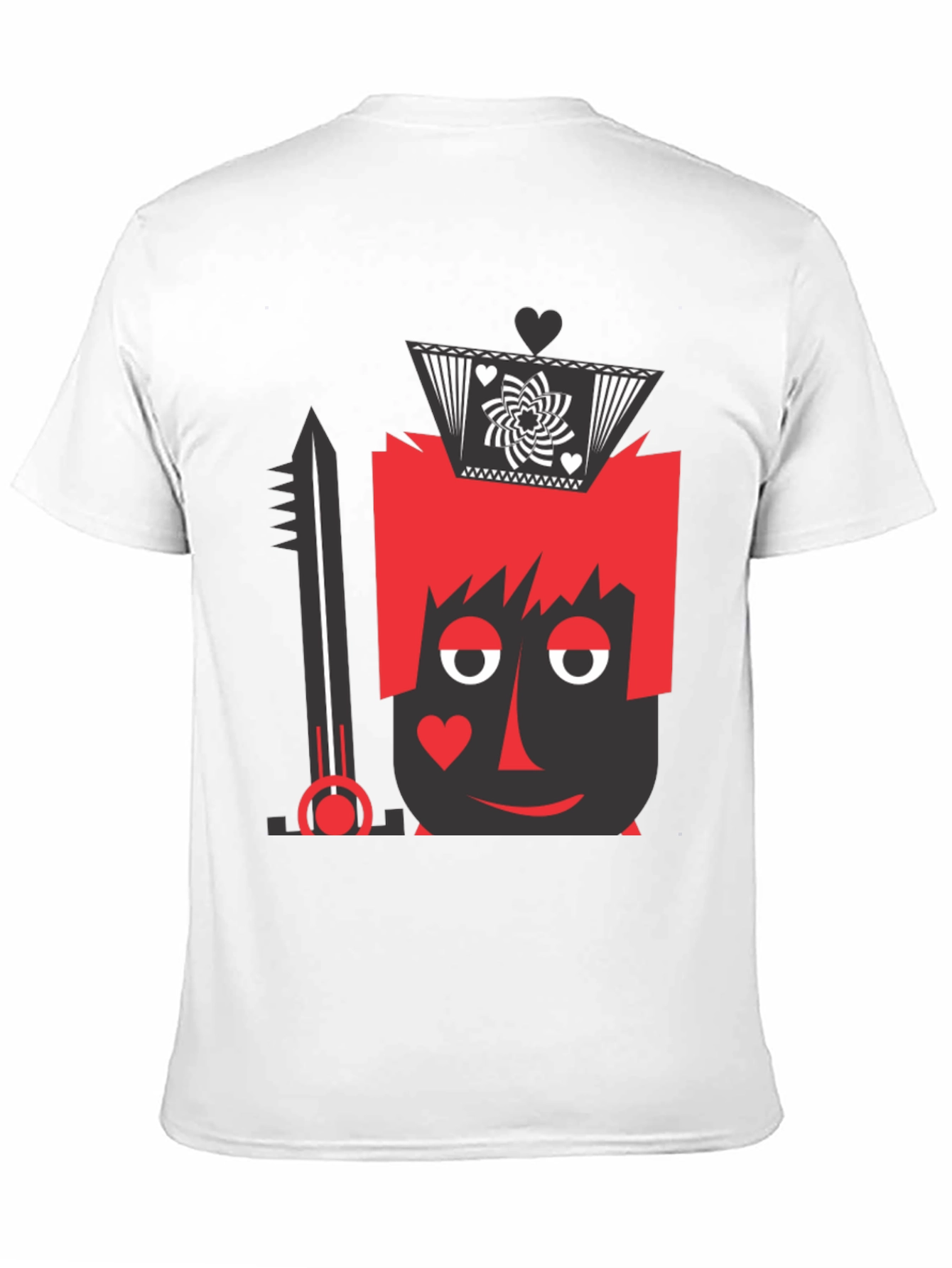 King of Hearts Graphic Tee - Black Crew Neck