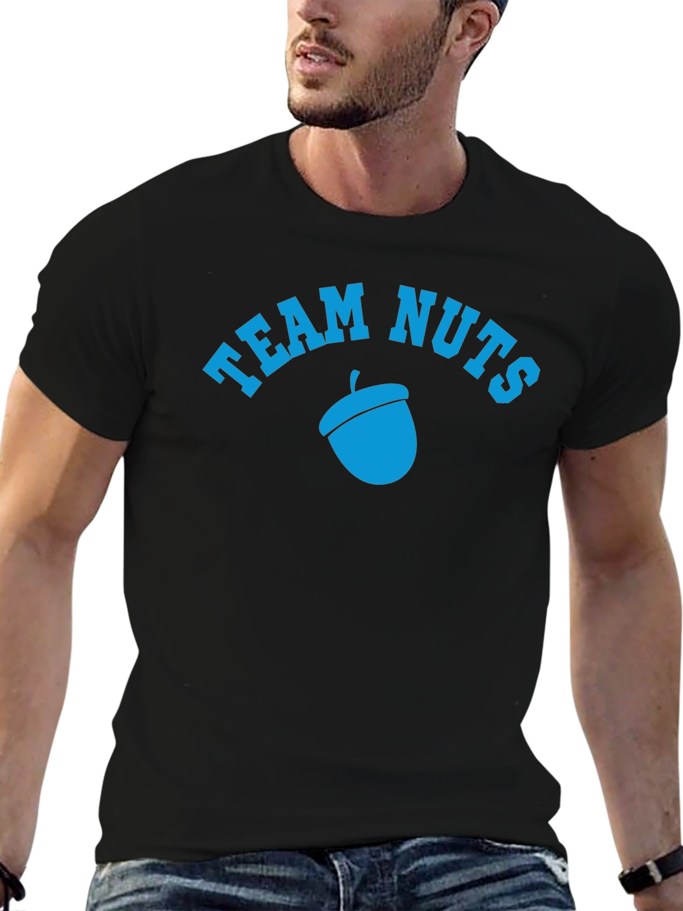 Team Nuts Acorn Graphic Black T-Shirt