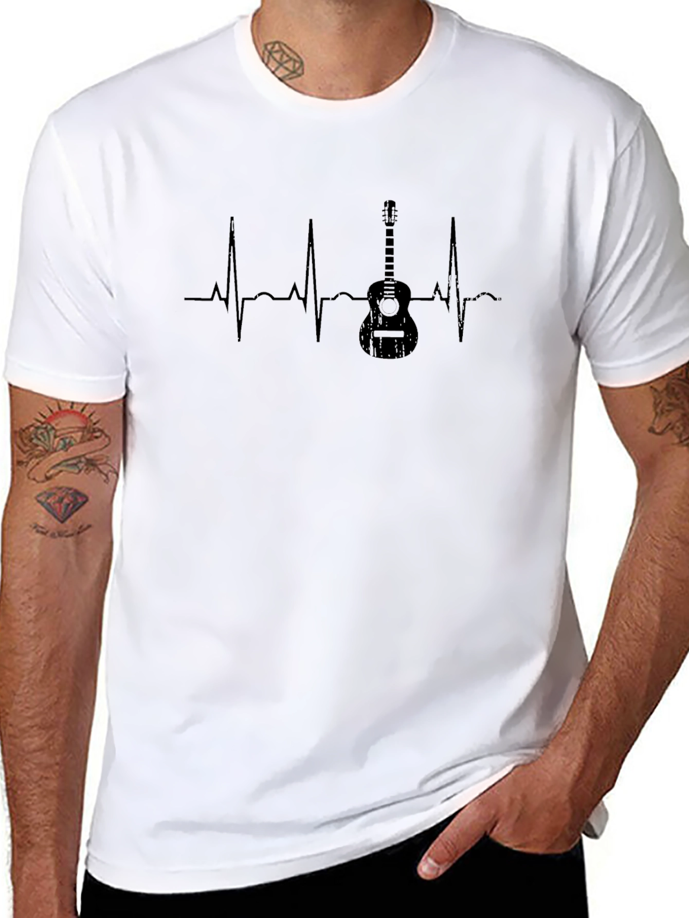 Guitar Heartbeat T-Shirt - Musician Graphic Tee