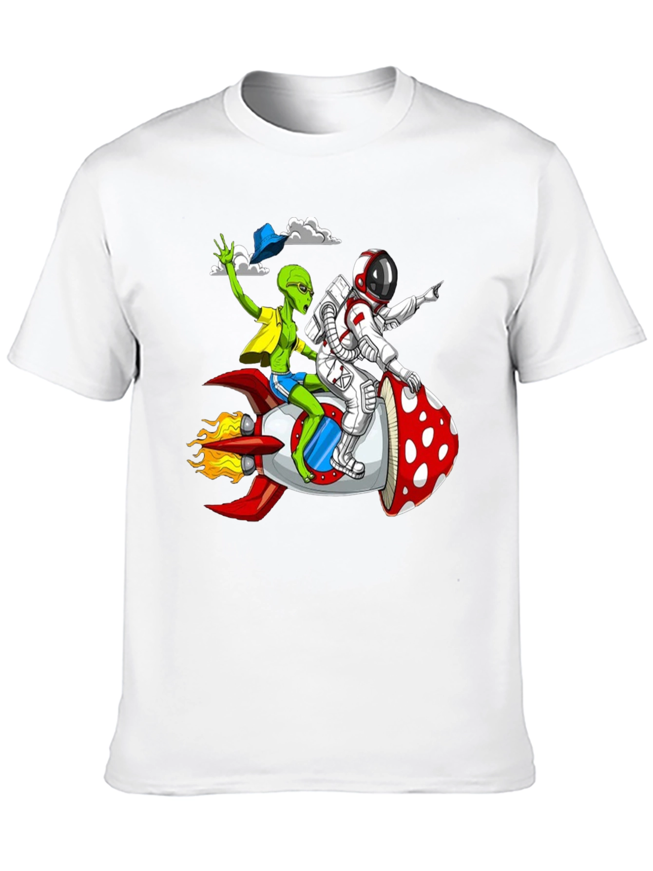Alien & Astronaut Rocket Ride Graphic Tee