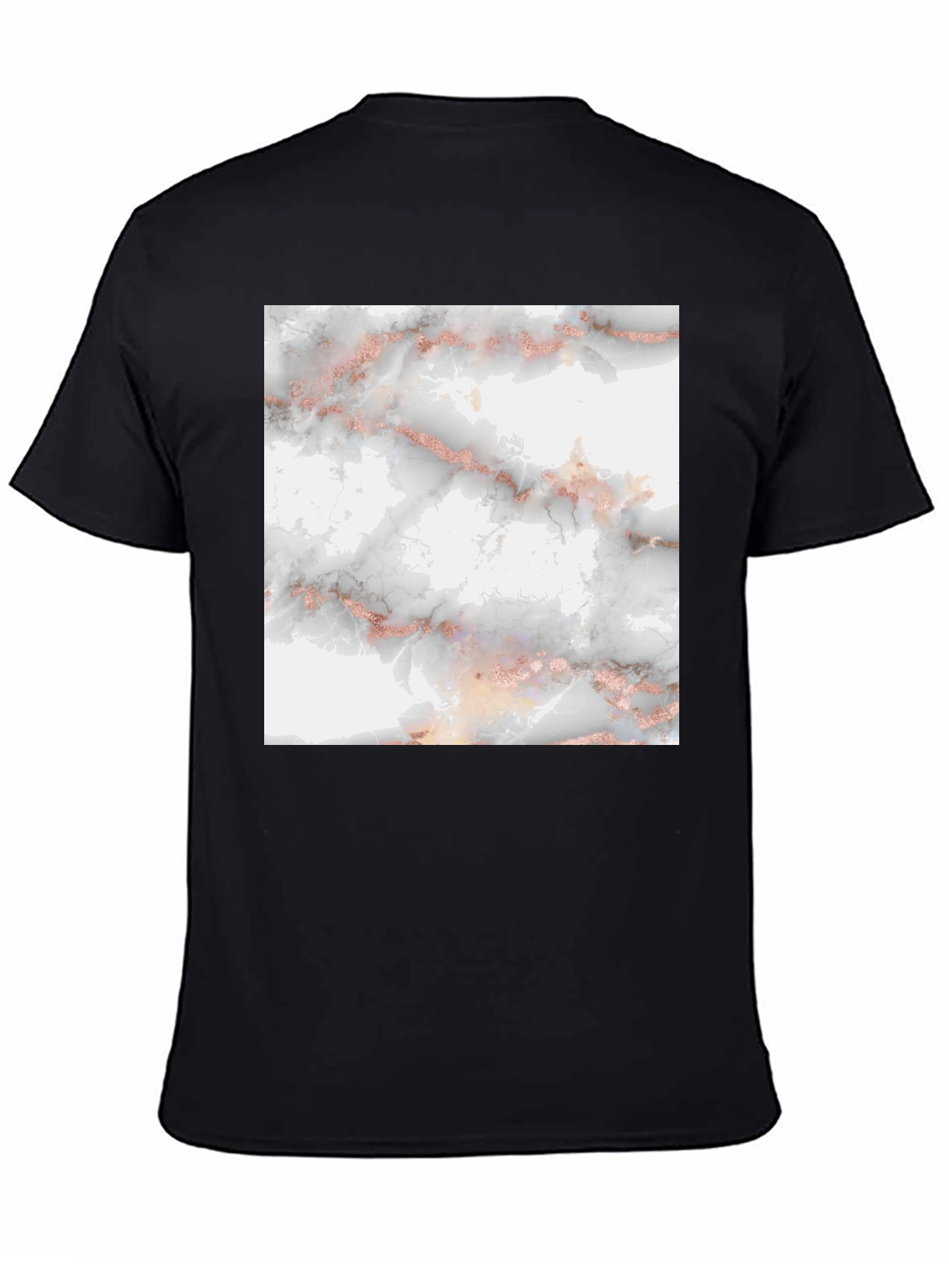 Trendy Black Tee with Marble Print