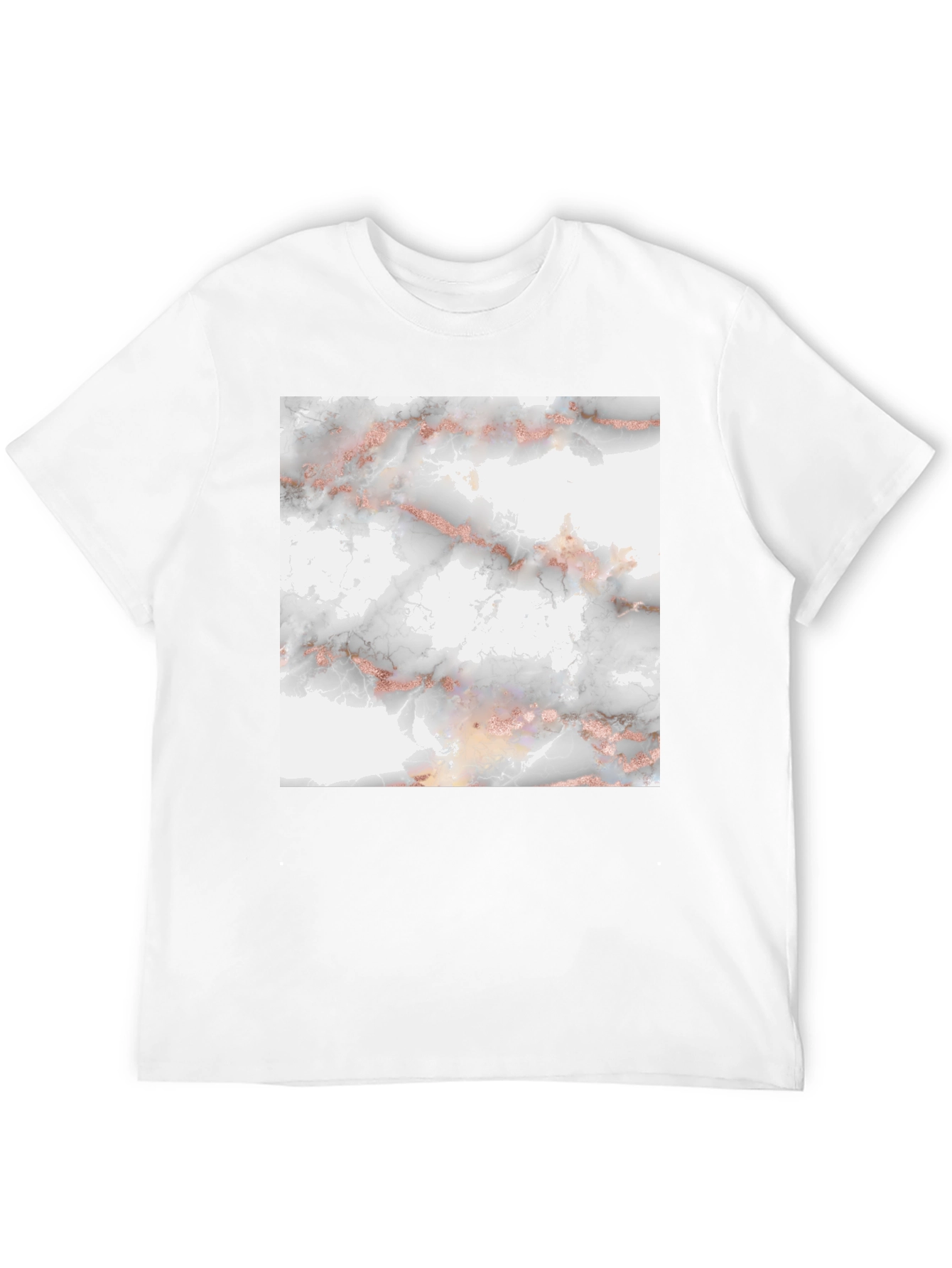 Trendy Black Tee with Marble Print
