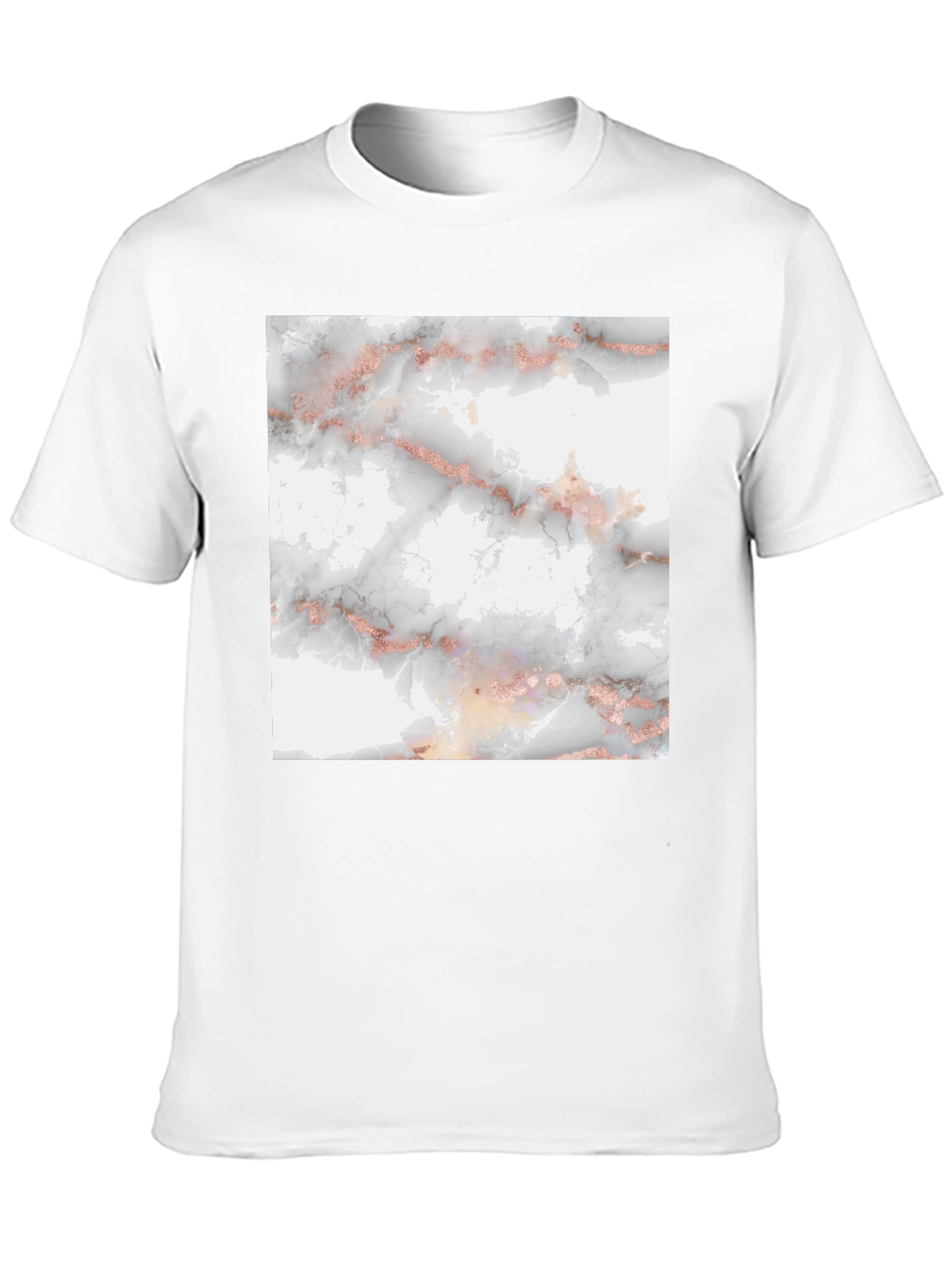 Trendy Black Tee with Marble Print