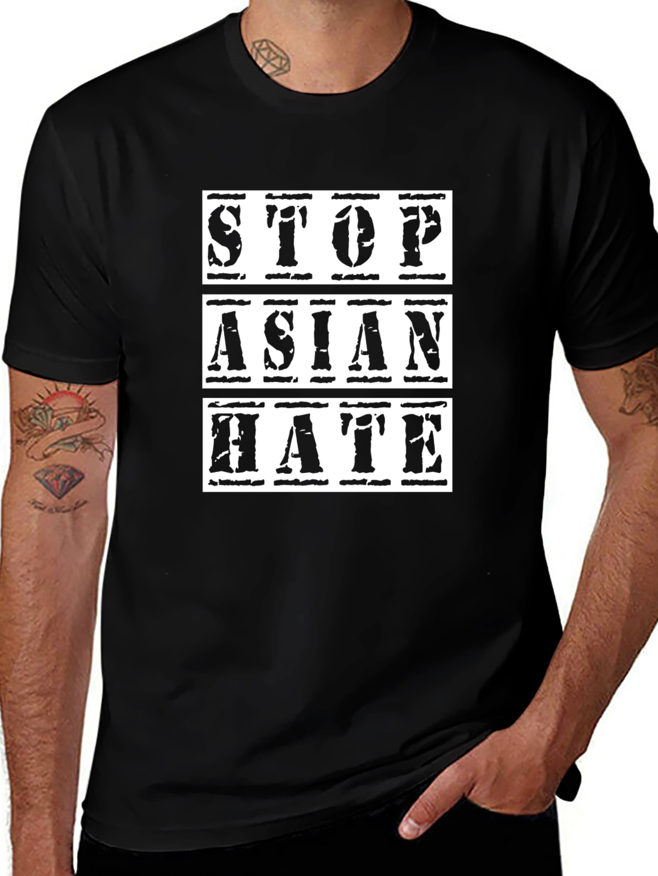 Stop Asian Hate Black T-Shirt