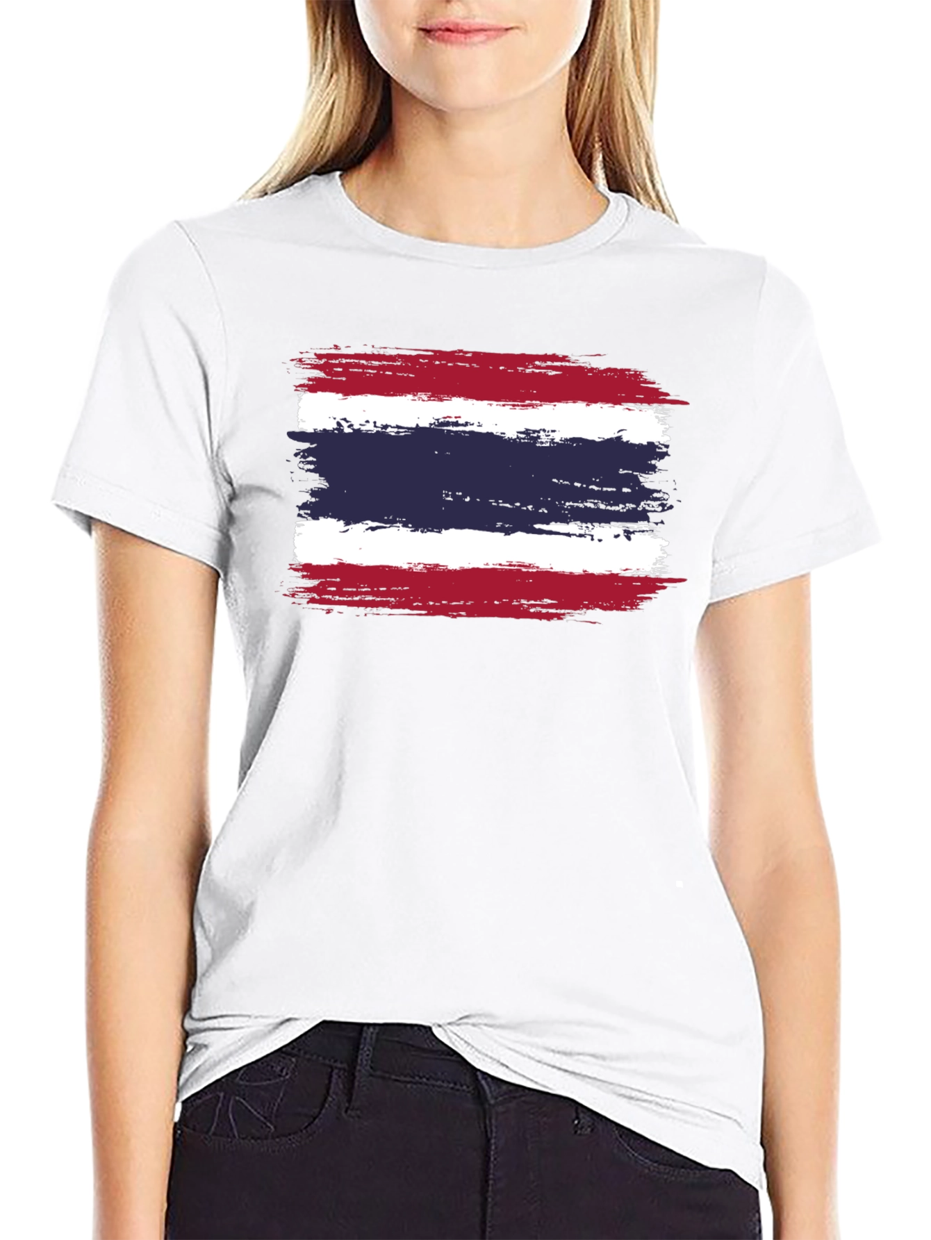 Thailand Flag T-Shirt - Distressed Grunge Style
