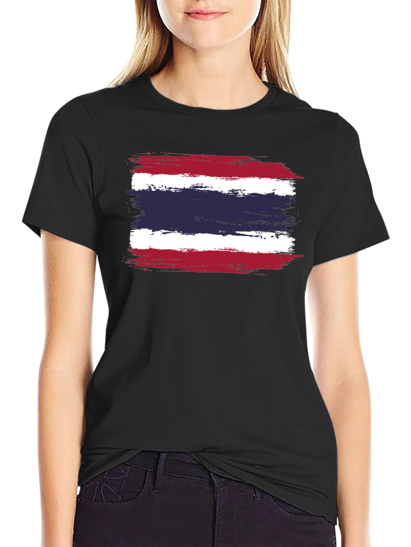 Thailand Flag T-Shirt - Distressed Grunge Style