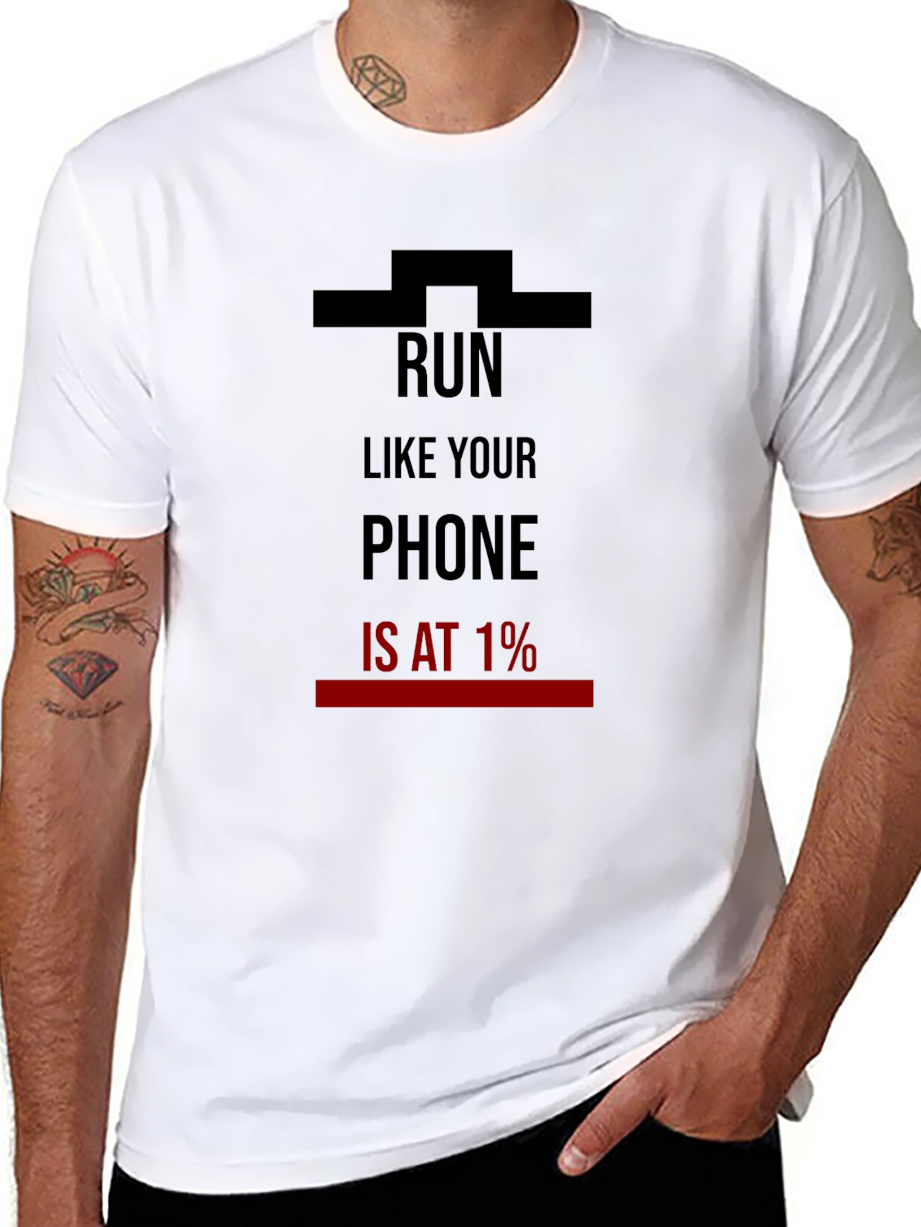 Run Like Your Phone Is At 1% T-Shirt