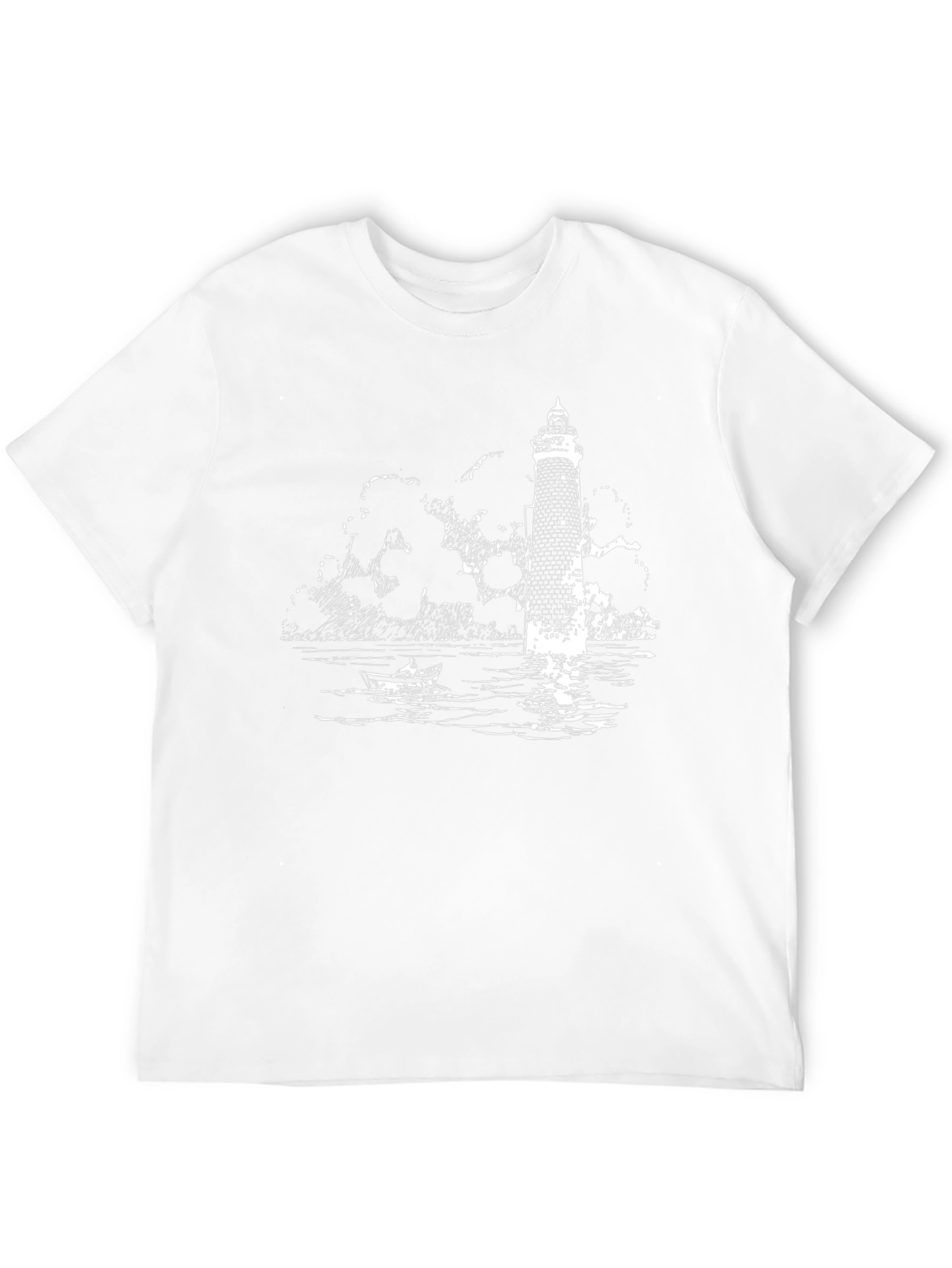 Lighthouse Graphic Tee - Black Cotton T-Shirt