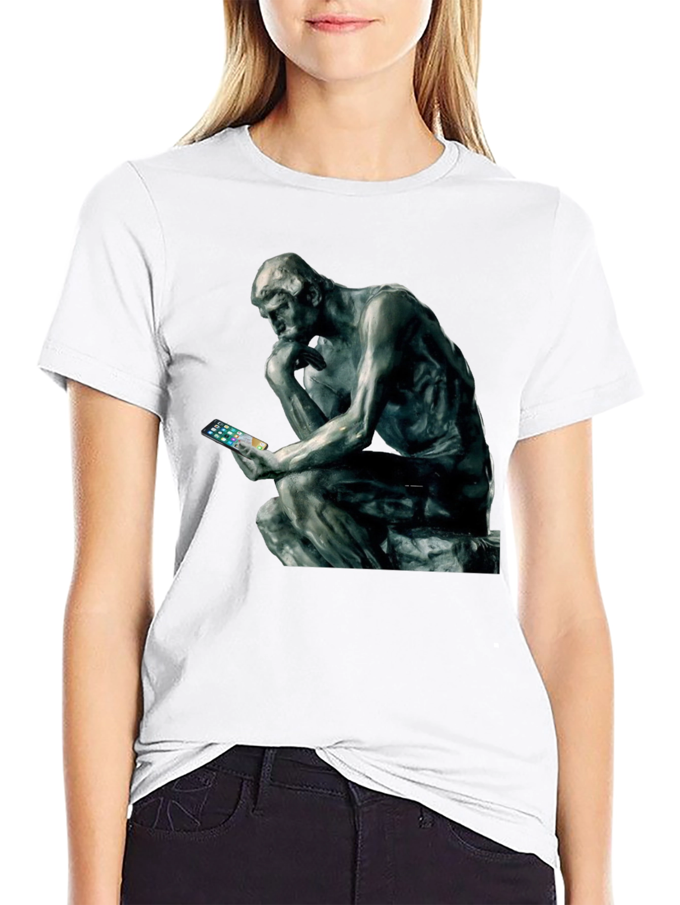 The Thinker T-Shirt - Philosophy Meets Modern Tech