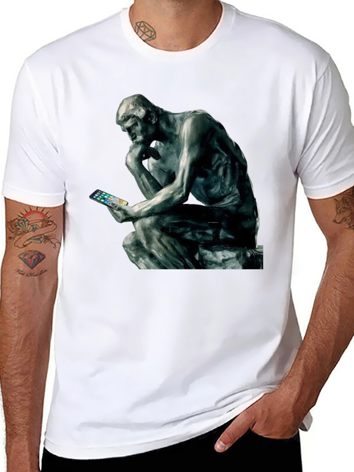 The Thinker T-Shirt - Philosophy Meets Modern Tech