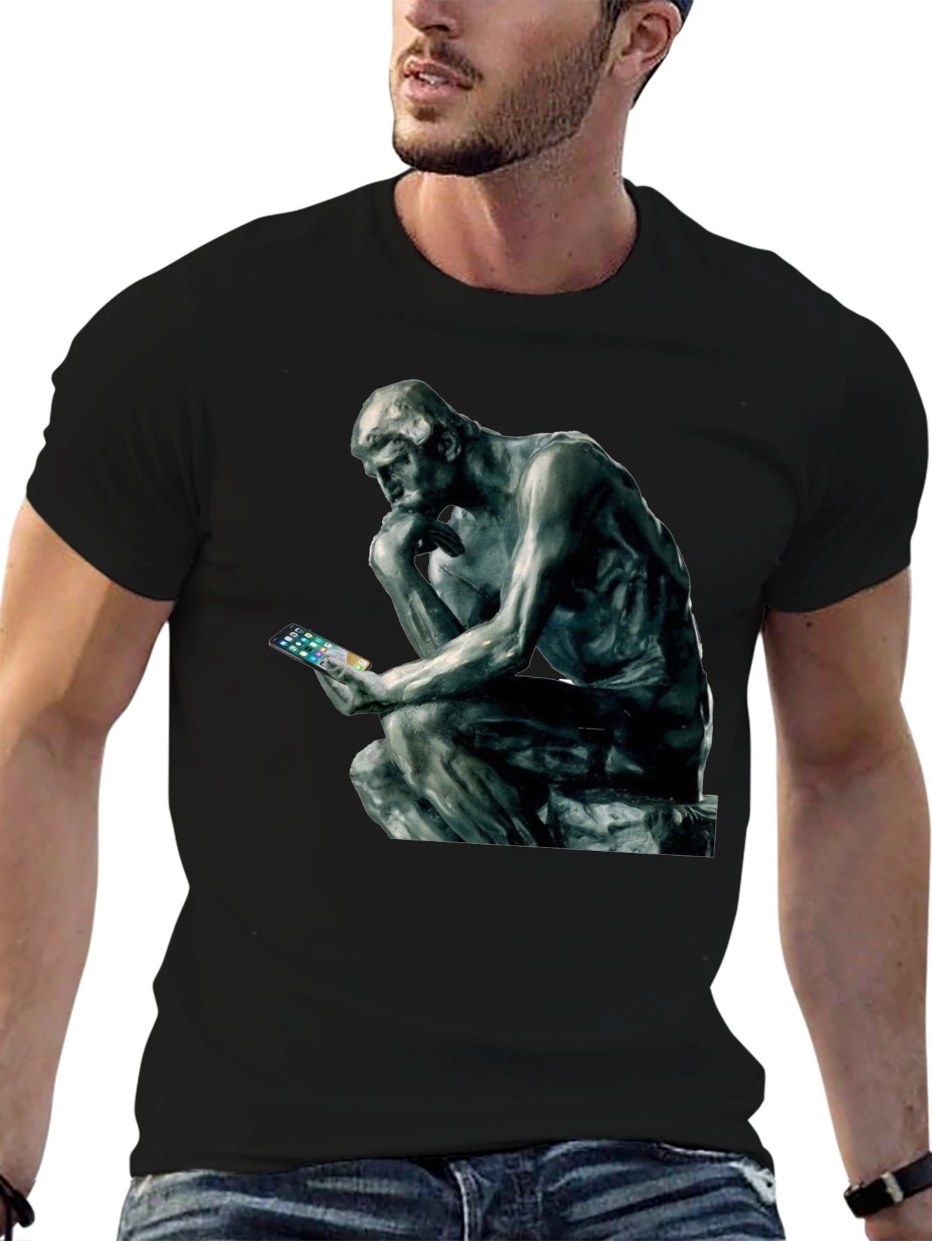 The Thinker T-Shirt - Philosophy Meets Modern Tech
