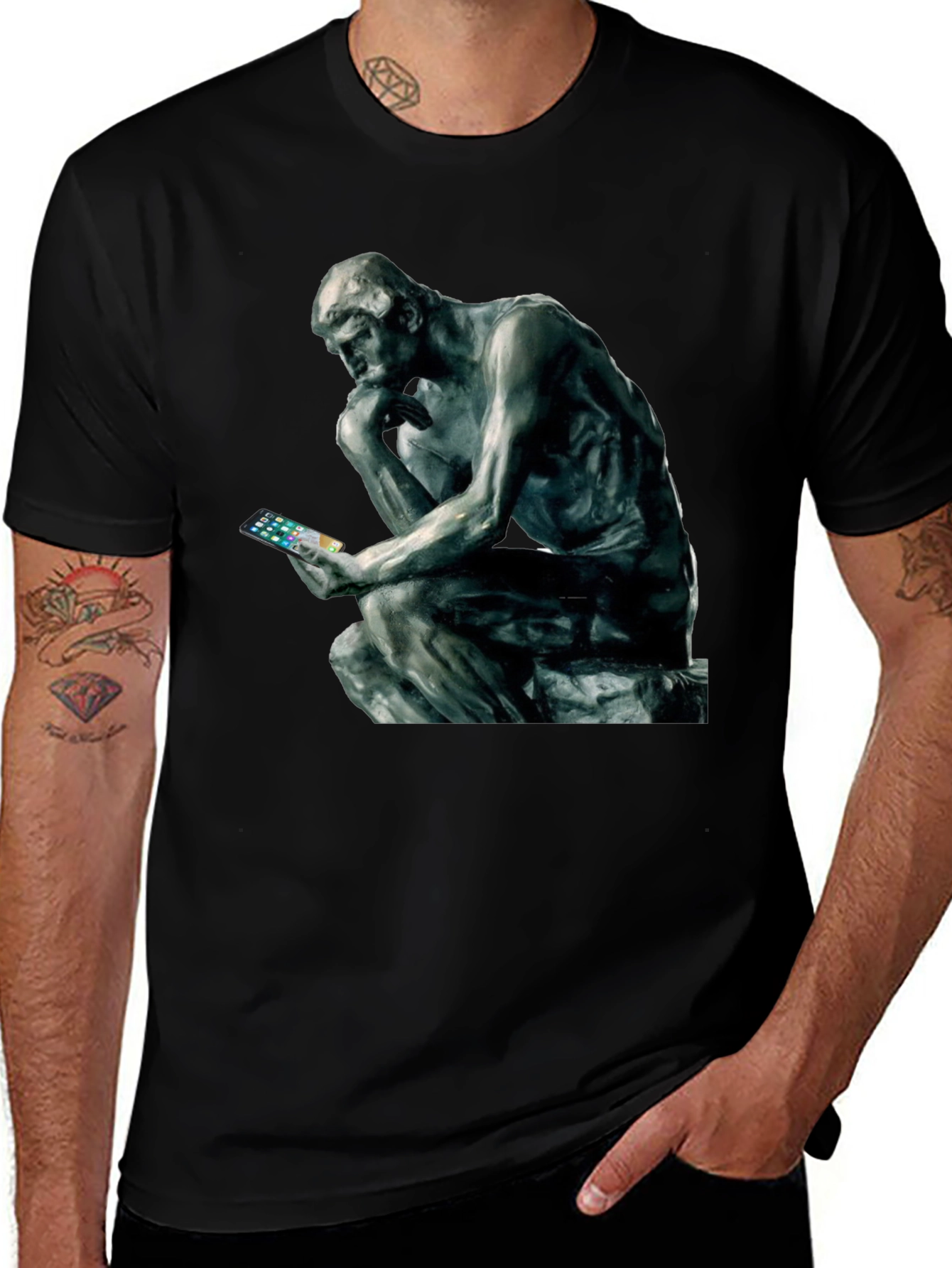 The Thinker T-Shirt - Philosophy Meets Modern Tech