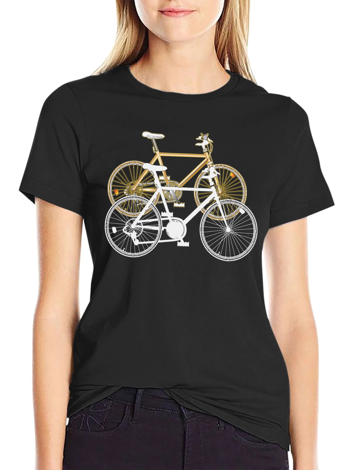 Two Bikes Graphic T-Shirt | Stylish Bicycle Tee