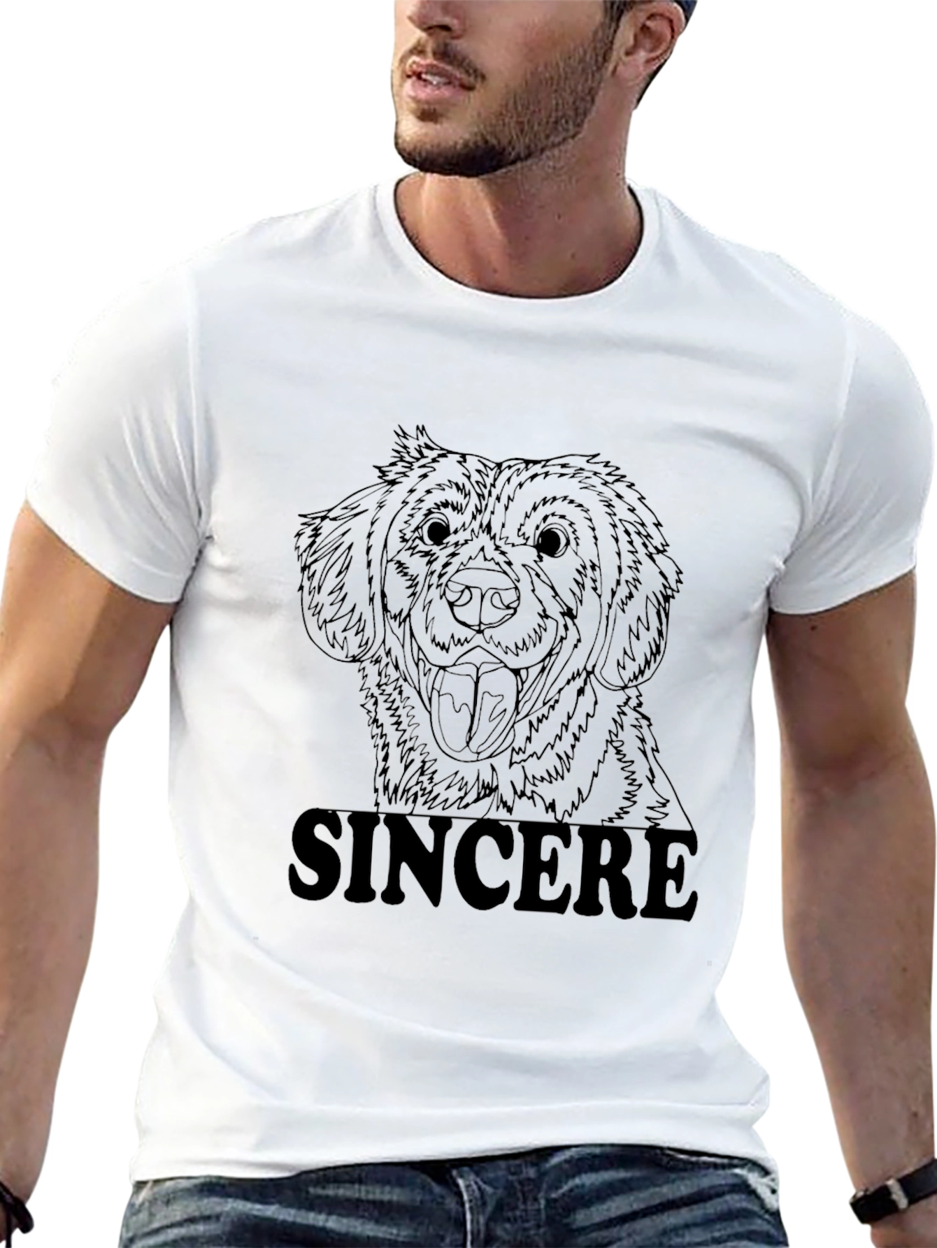 Sincere Dog Graphic Tee - Unisex Black T-Shirt