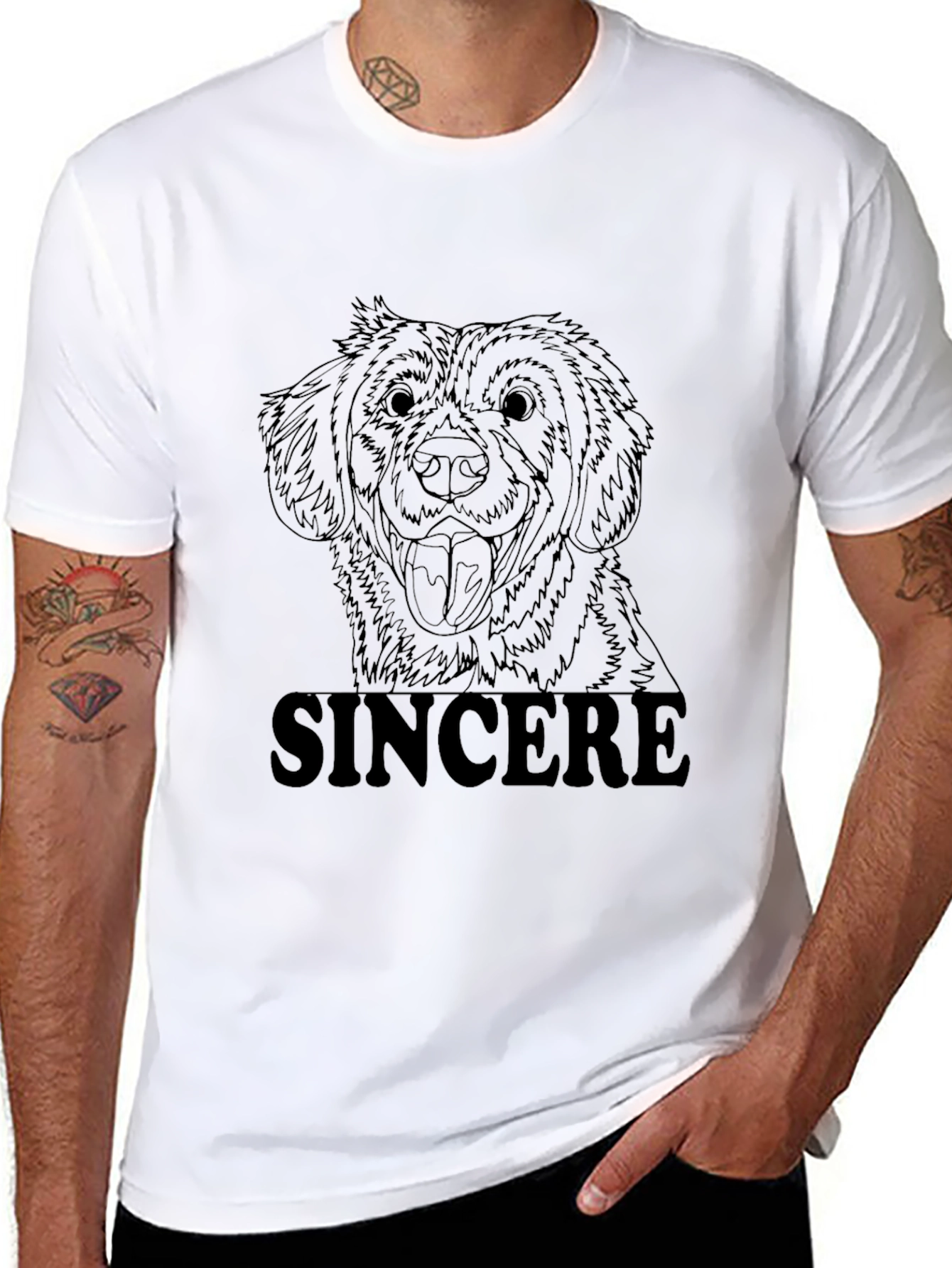 Sincere Dog Graphic Tee - Unisex Black T-Shirt