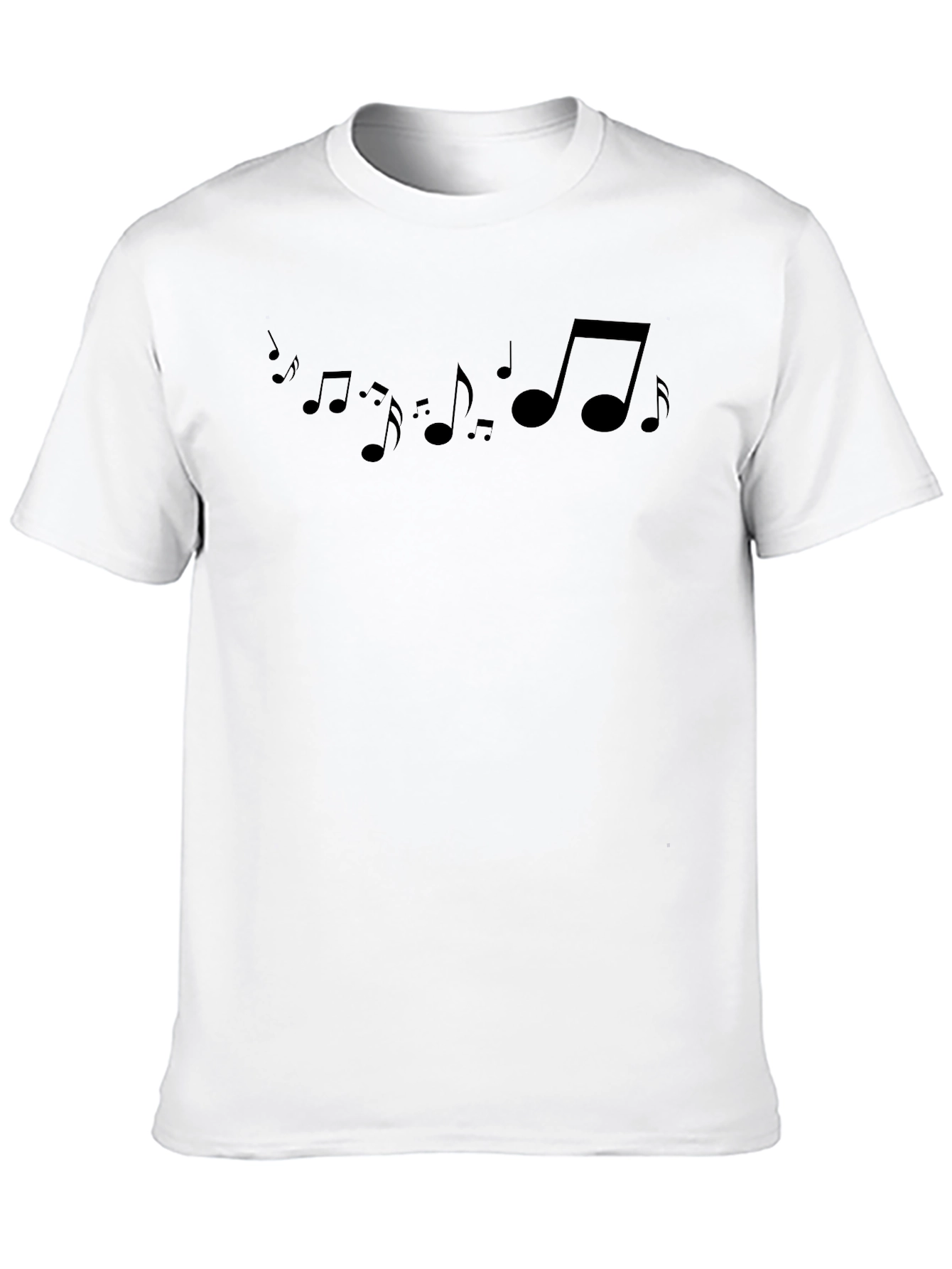 Musical Notes Graphic Black T-Shirt