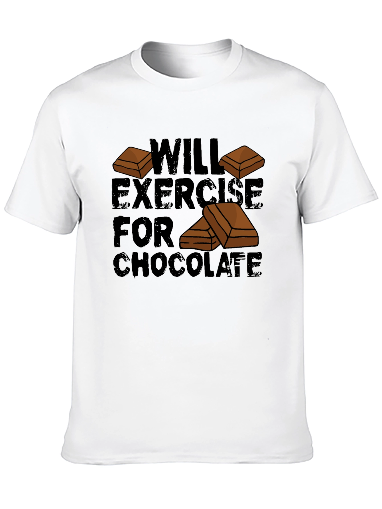 Will Exercise for Chocolate Mens Black T-Shirt