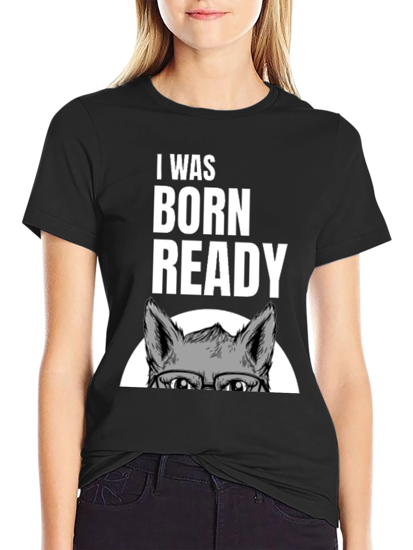 I Was Born Ready Wolf Graphic T-Shirt