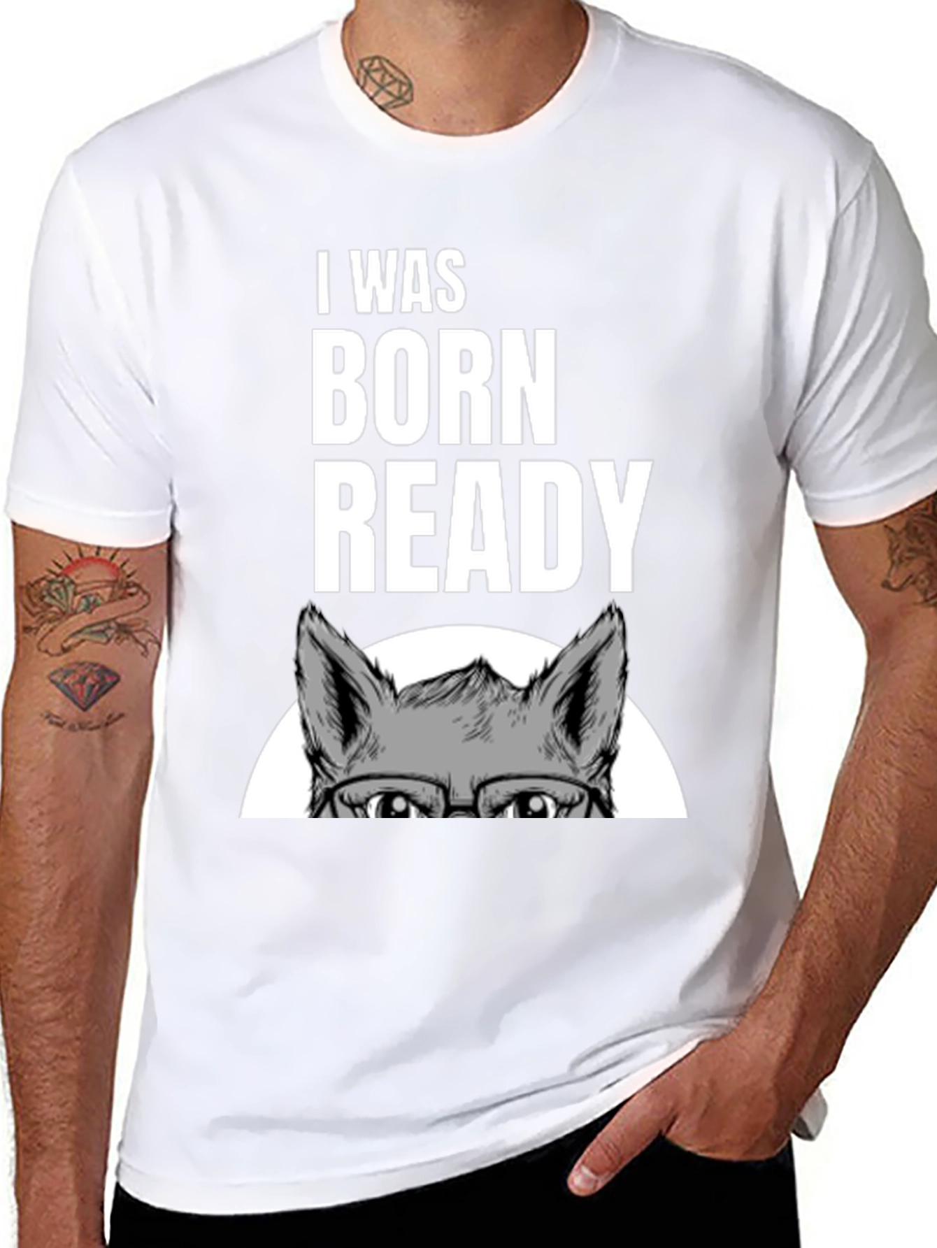 I Was Born Ready Wolf Graphic T-Shirt