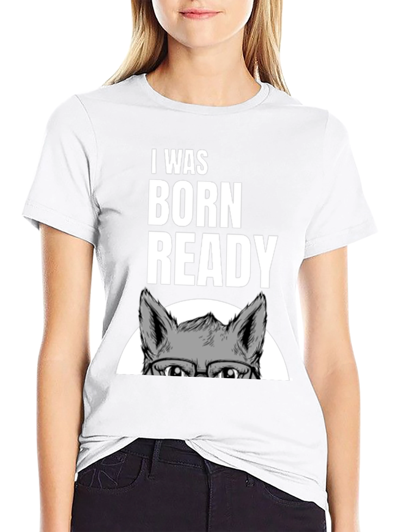 I Was Born Ready Wolf Graphic T-Shirt