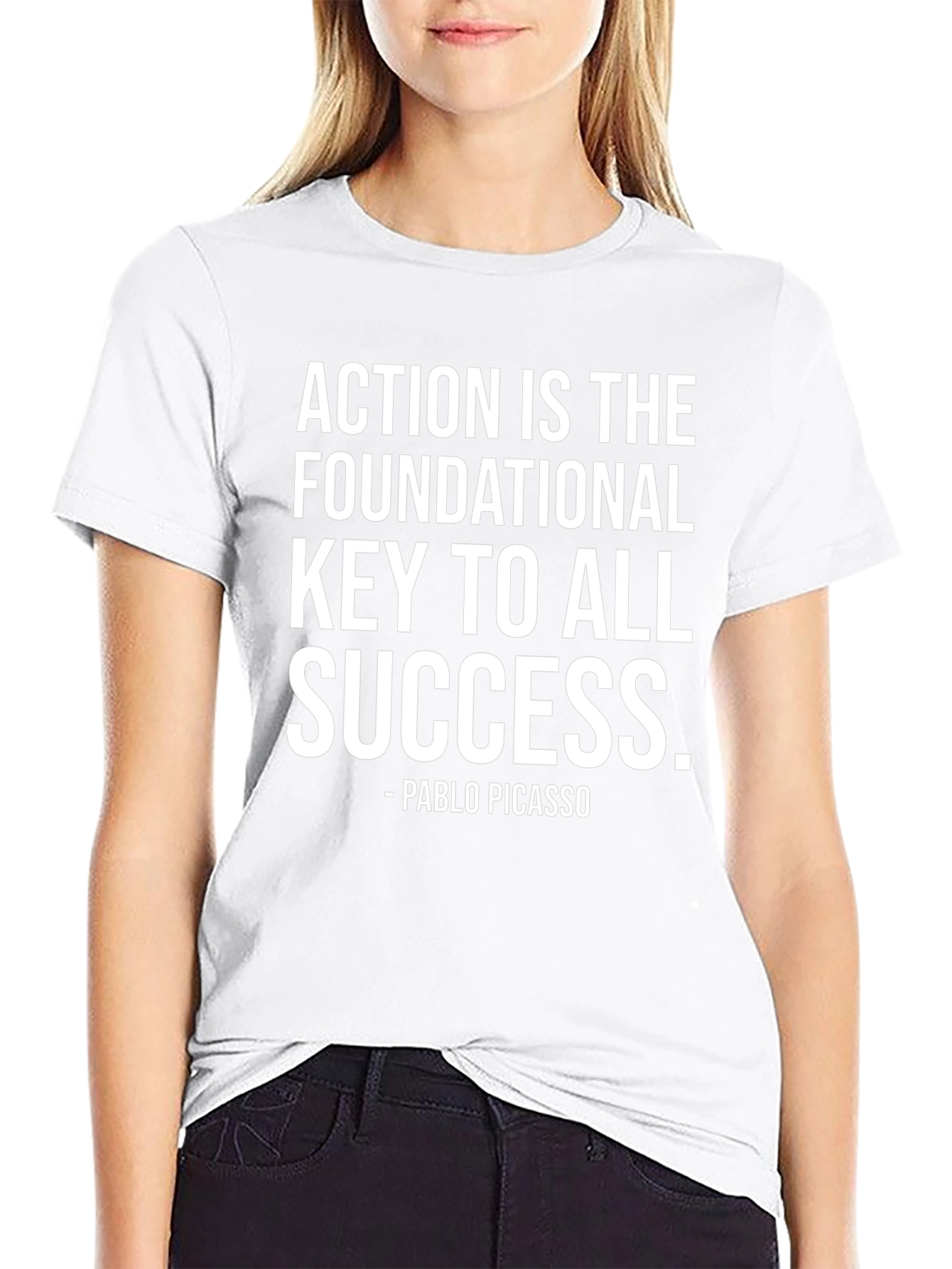 Action Is Key T-Shirt - Motivational Quote by Picasso