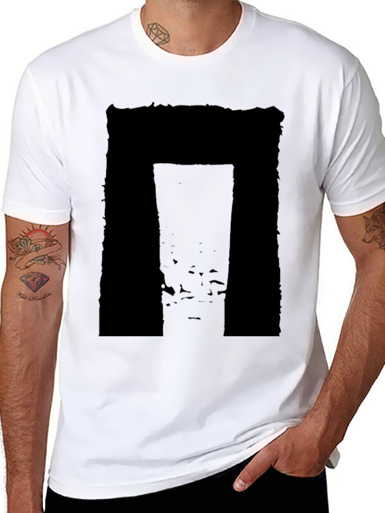 Abstract Black Graphic Tee - Modern Style