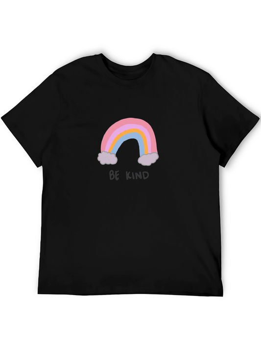 Be Kind Rainbow Graphic Tee - Casual Comfort T-Shirt