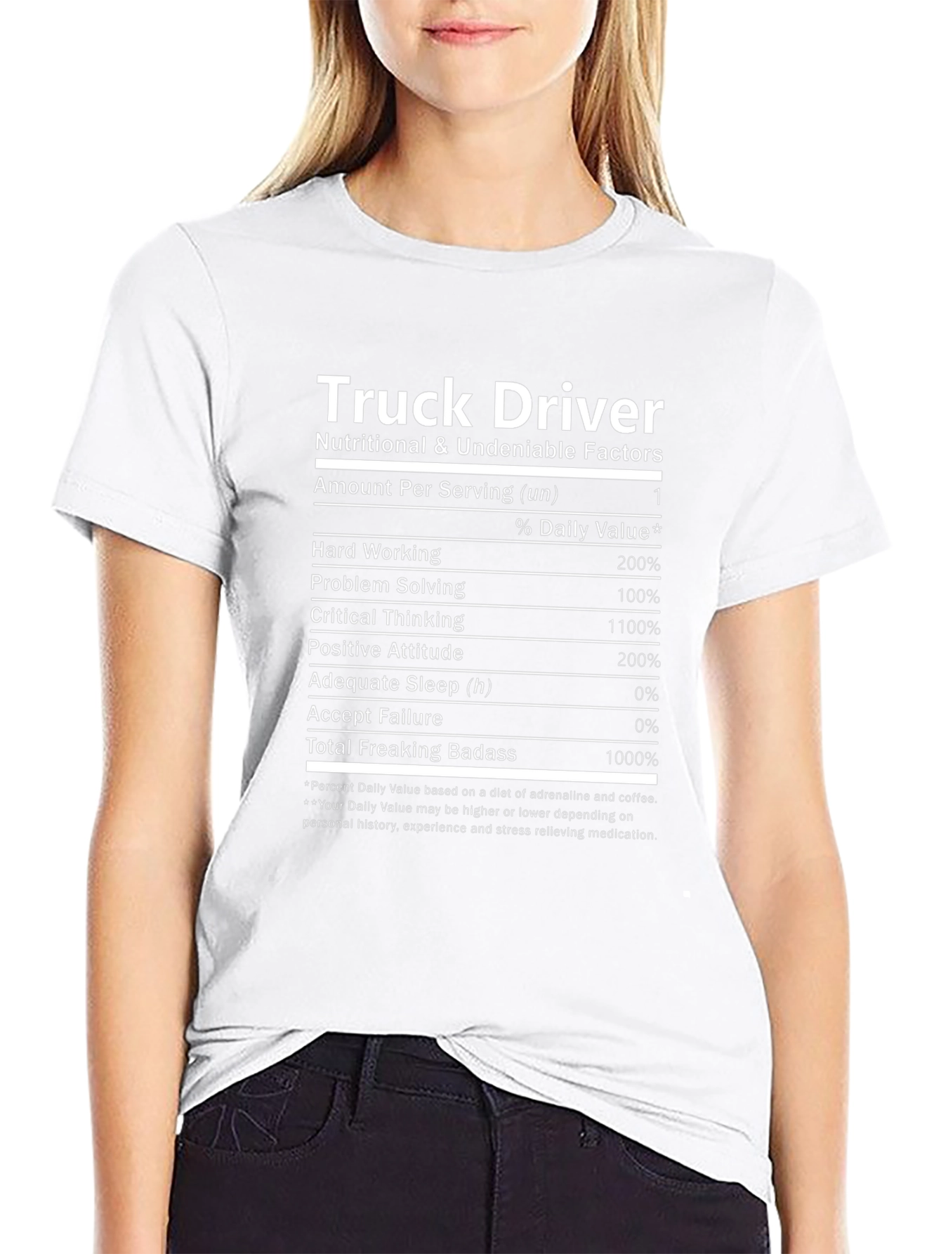 Truck Driver Nutrition Facts Graphic Tee