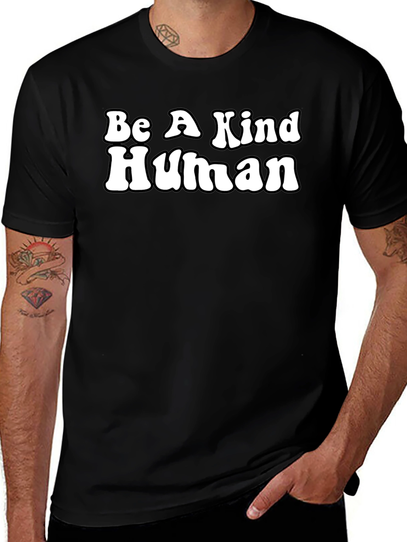 Be A Kind Human Graphic Tee - Black