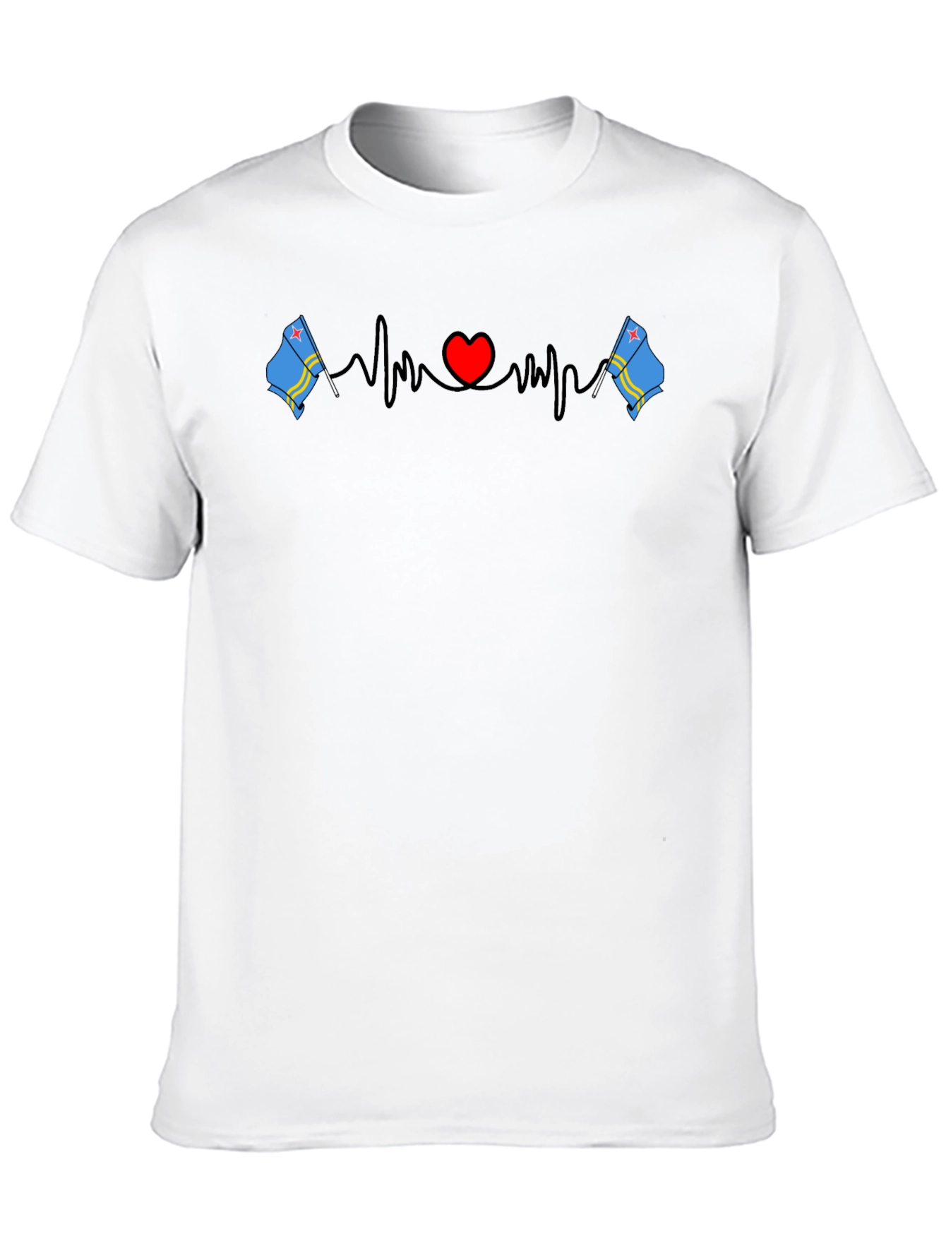 Aruba Flag Heartbeat T-Shirt
