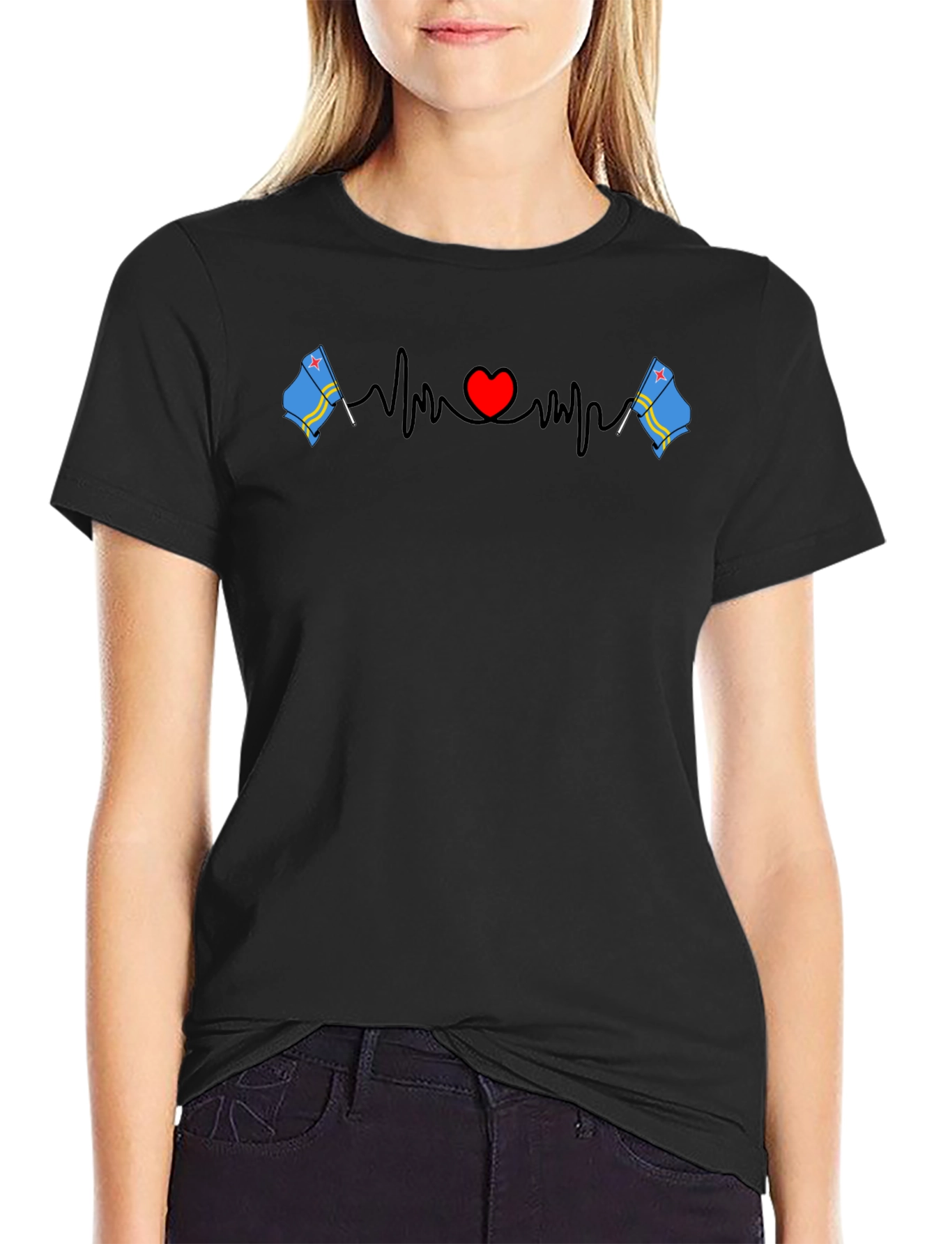 Aruba Flag Heartbeat T-Shirt