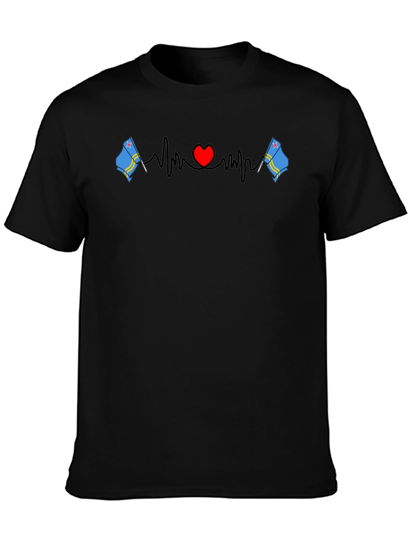 Aruba Flag Heartbeat T-Shirt
