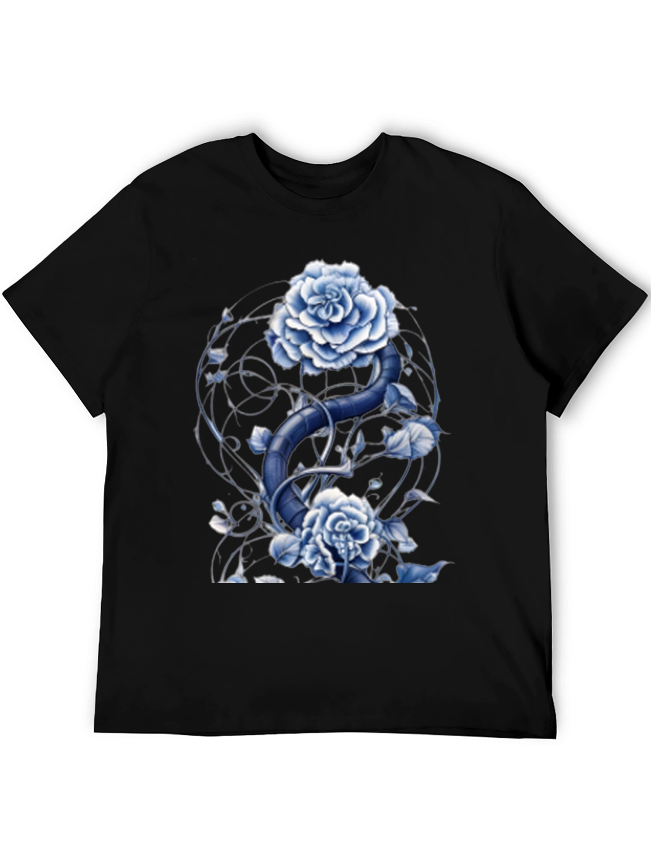 Blue Rose and Snake Graphic Tee