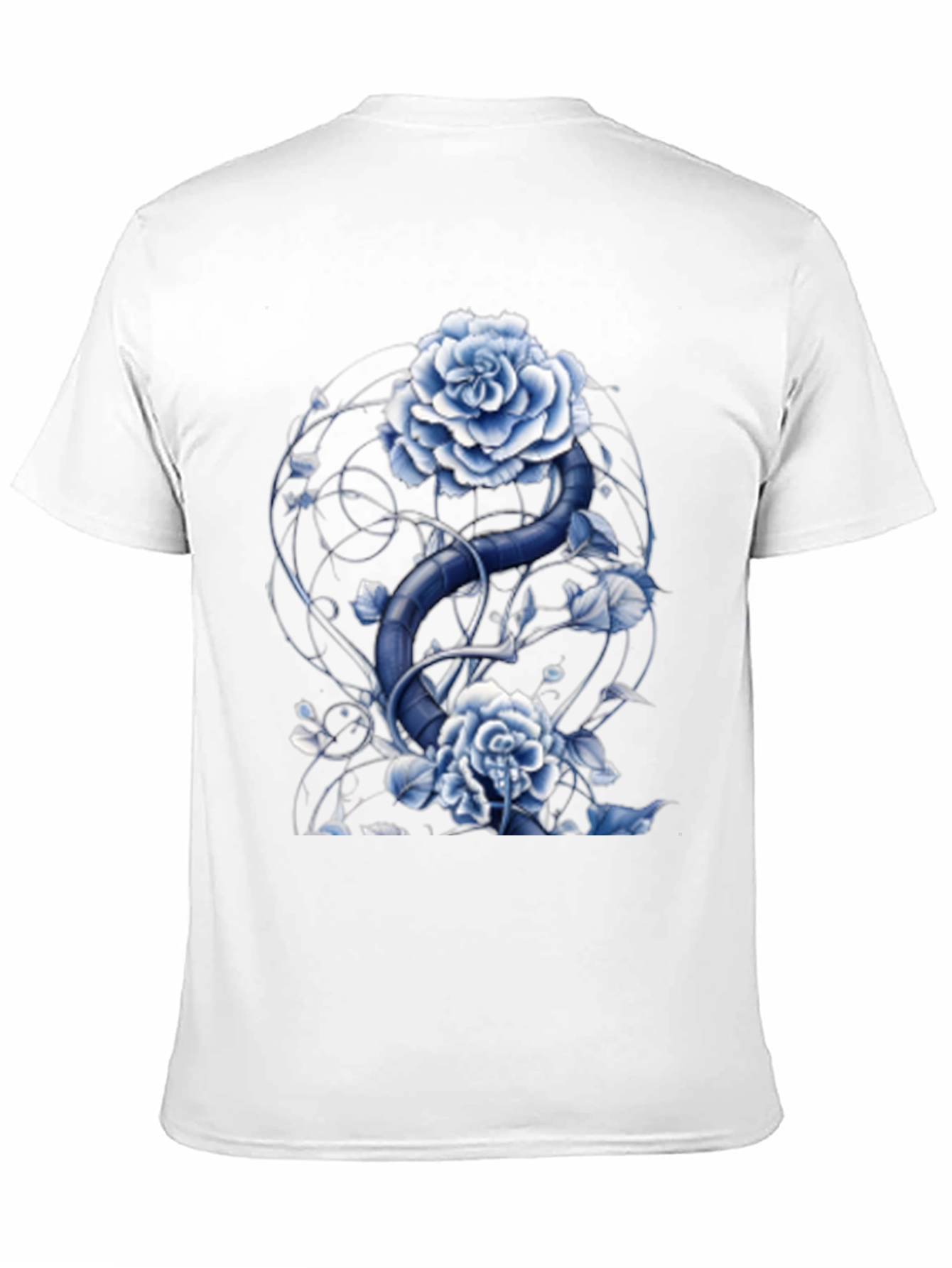 Blue Rose and Snake Graphic Tee