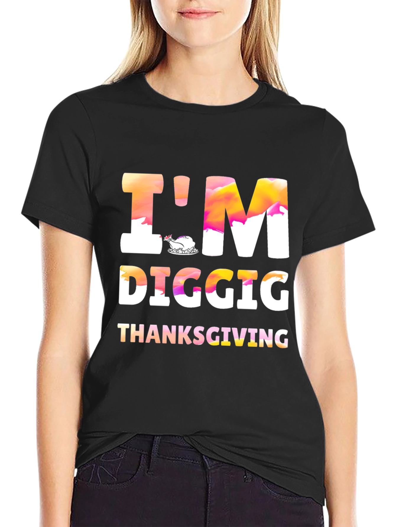 Im Digging Thanksgiving Black Tee