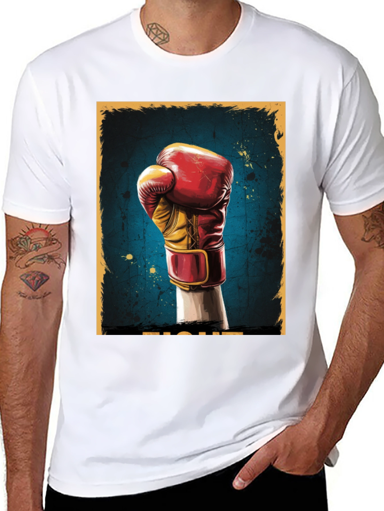 Fight Graphic Tee - Boxing Glove Print