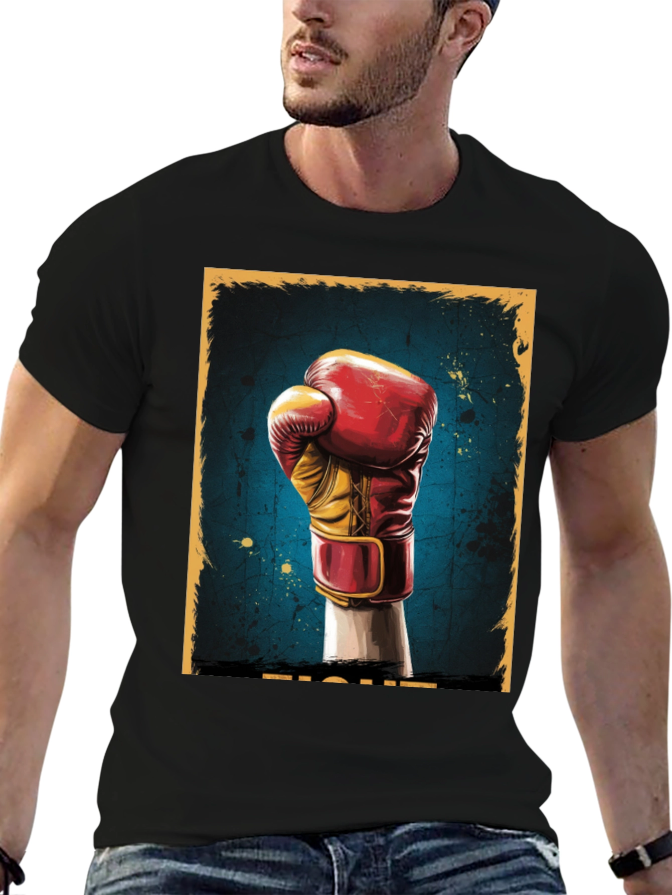 Fight Graphic Tee - Boxing Glove Print