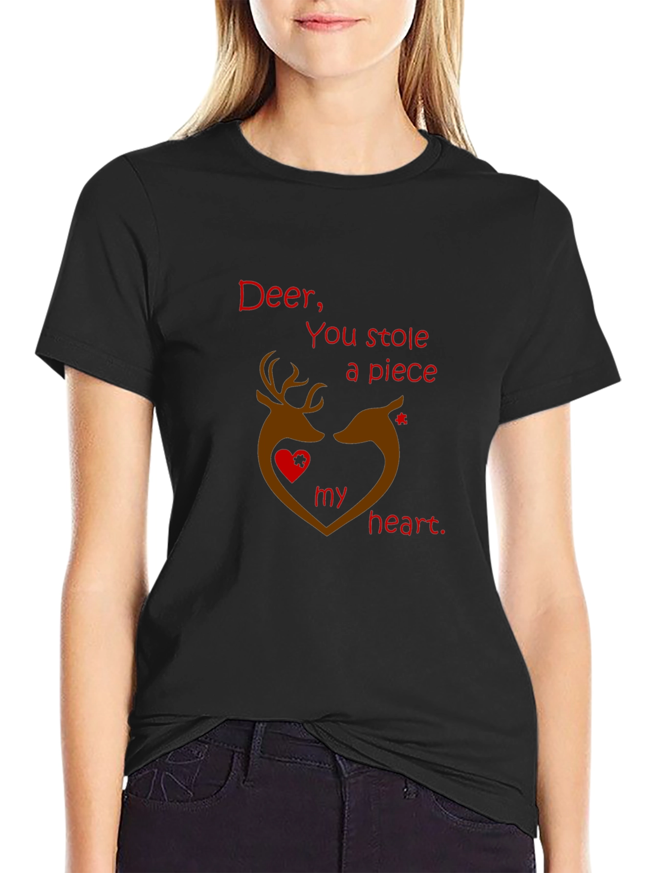 Deer Heart T-Shirt - Romantic Graphic Tee