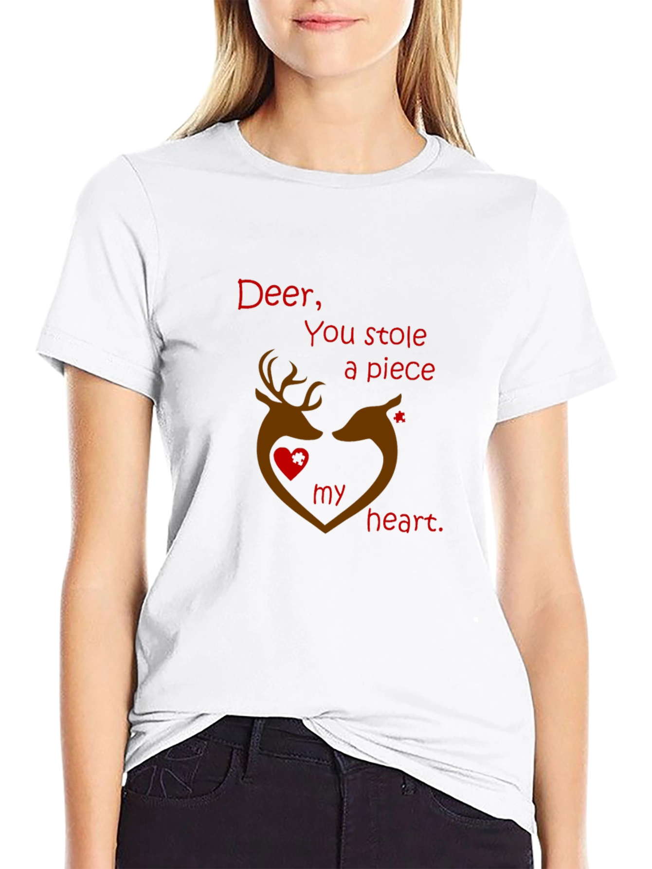 Deer Heart T-Shirt - Romantic Graphic Tee