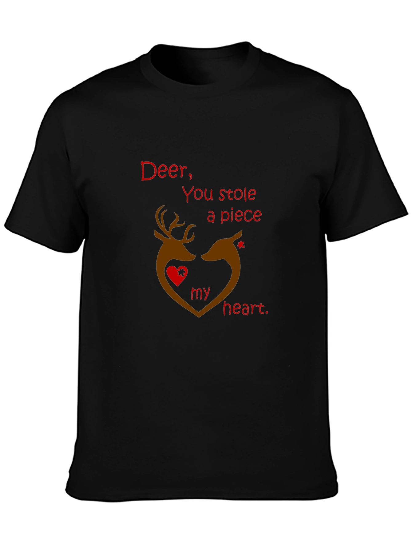 Deer Heart T-Shirt - Romantic Graphic Tee