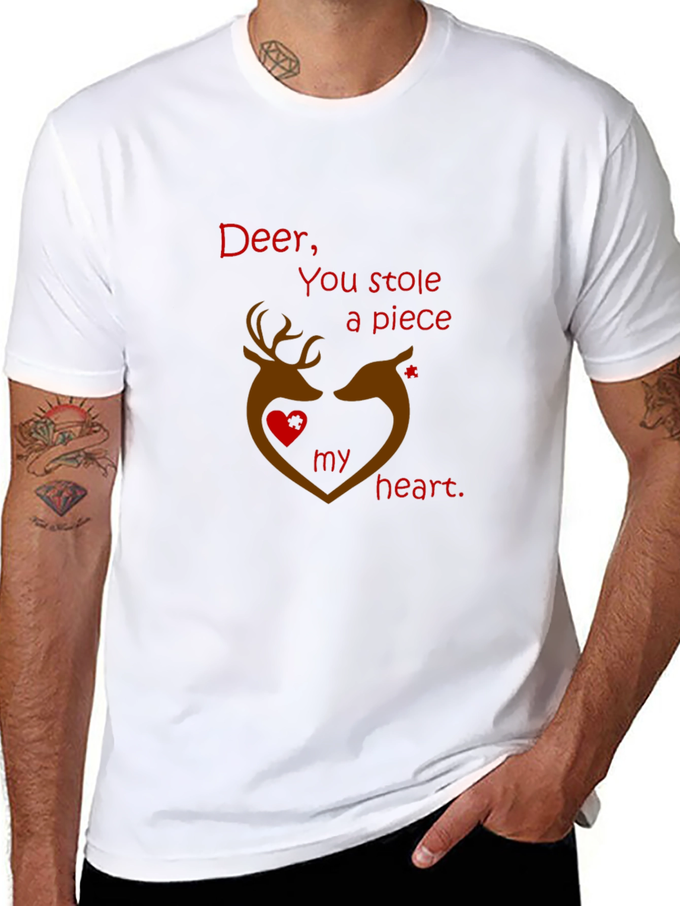 Deer Heart T-Shirt - Romantic Graphic Tee