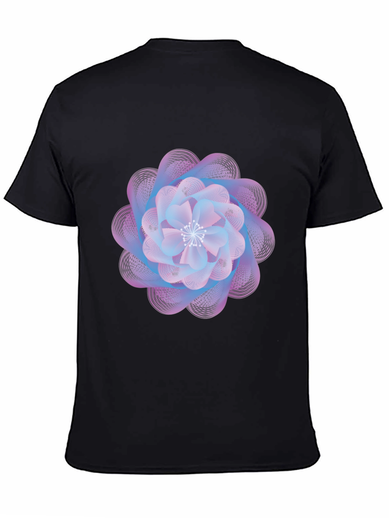 Abstract Floral Graphic Print Black T-Shirt