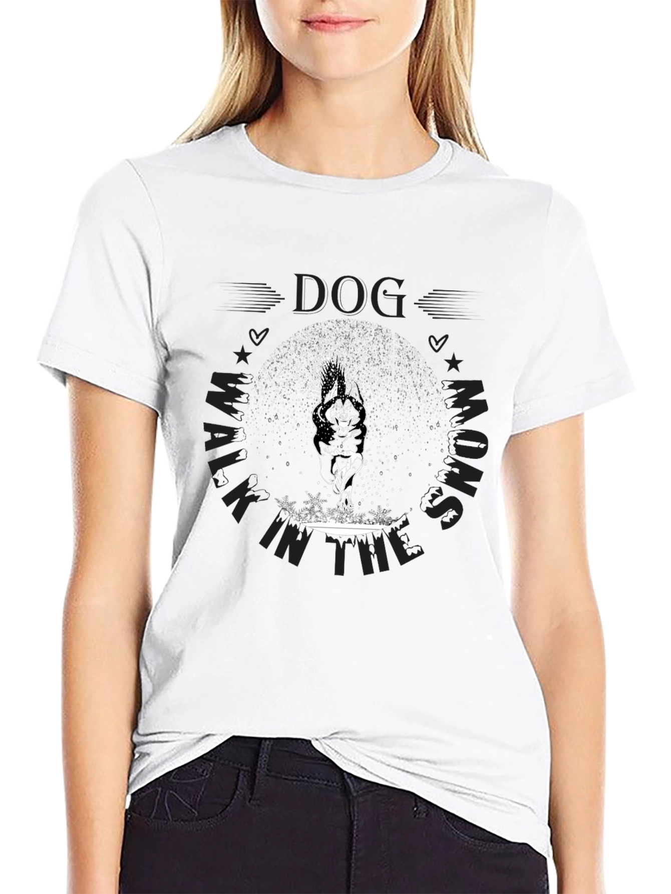 Dog Walk in Snow Graphic Tee