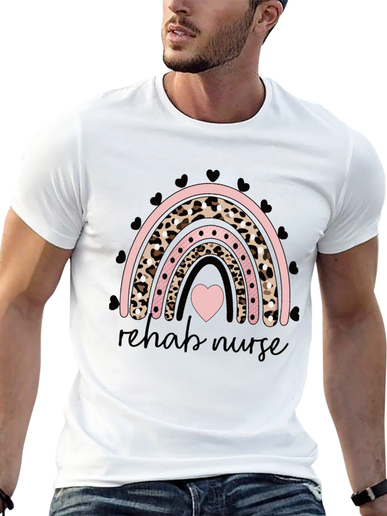 Rehab Nurse Rainbow Graphic T-Shirt