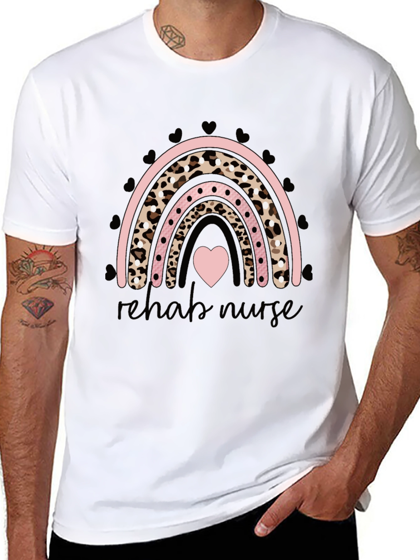 Rehab Nurse Rainbow Graphic T-Shirt