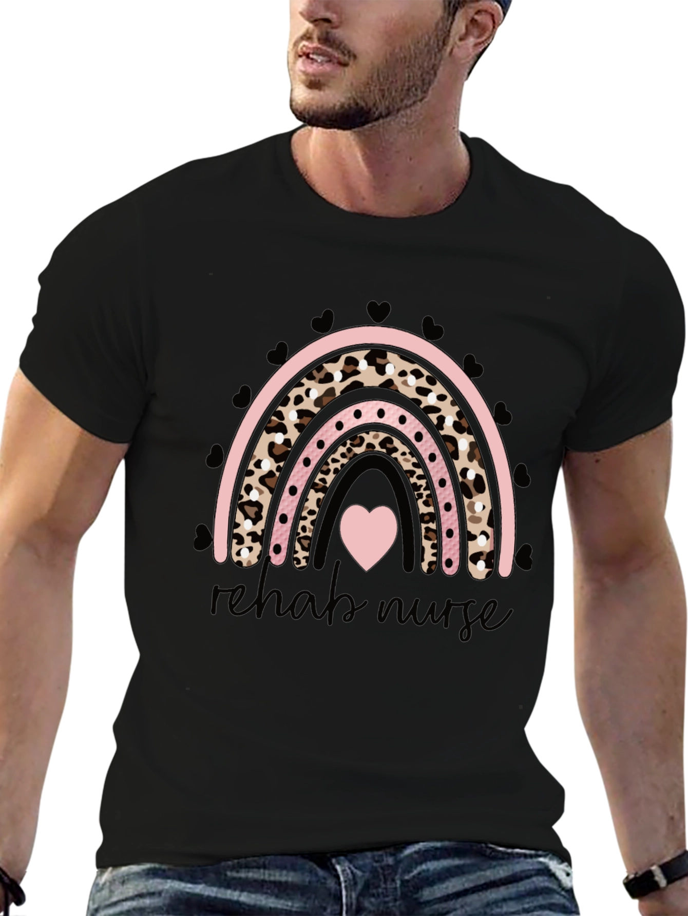 Rehab Nurse Rainbow Graphic T-Shirt