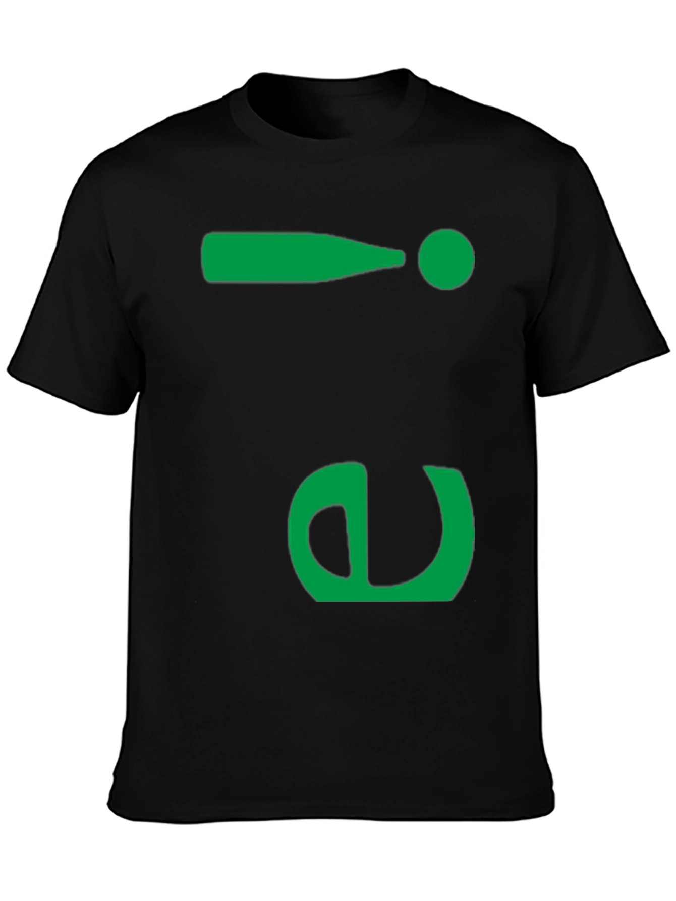 Fun Green Symbol Black T-Shirt