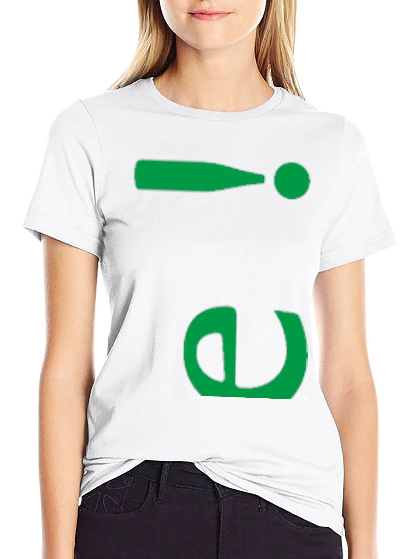 Fun Green Symbol Black T-Shirt
